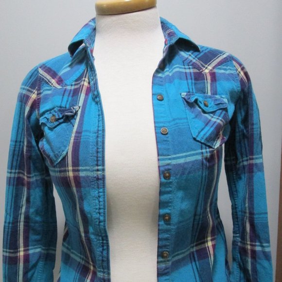 Aeropostale Plaid Button Shirt Medium - Picture 3 of 7